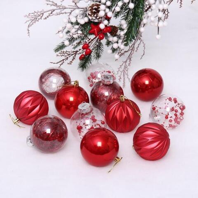 Набор шаров 8 см "Волшебство"-в наборе 12шт. Красный