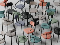 Стул Ror, Round, велюр, черный/серый