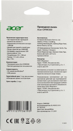 Acer Optical Mouse OMW300 <ZL.MCECC.01V>  (RTL)  USB 3btn+Roll