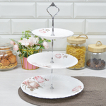 Фруктовница 3-х ярусная "Чайные розы" 15/19/24см (99269)