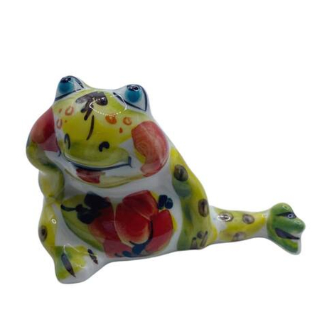 Фигурка Лягушонок сидя цветная гжель