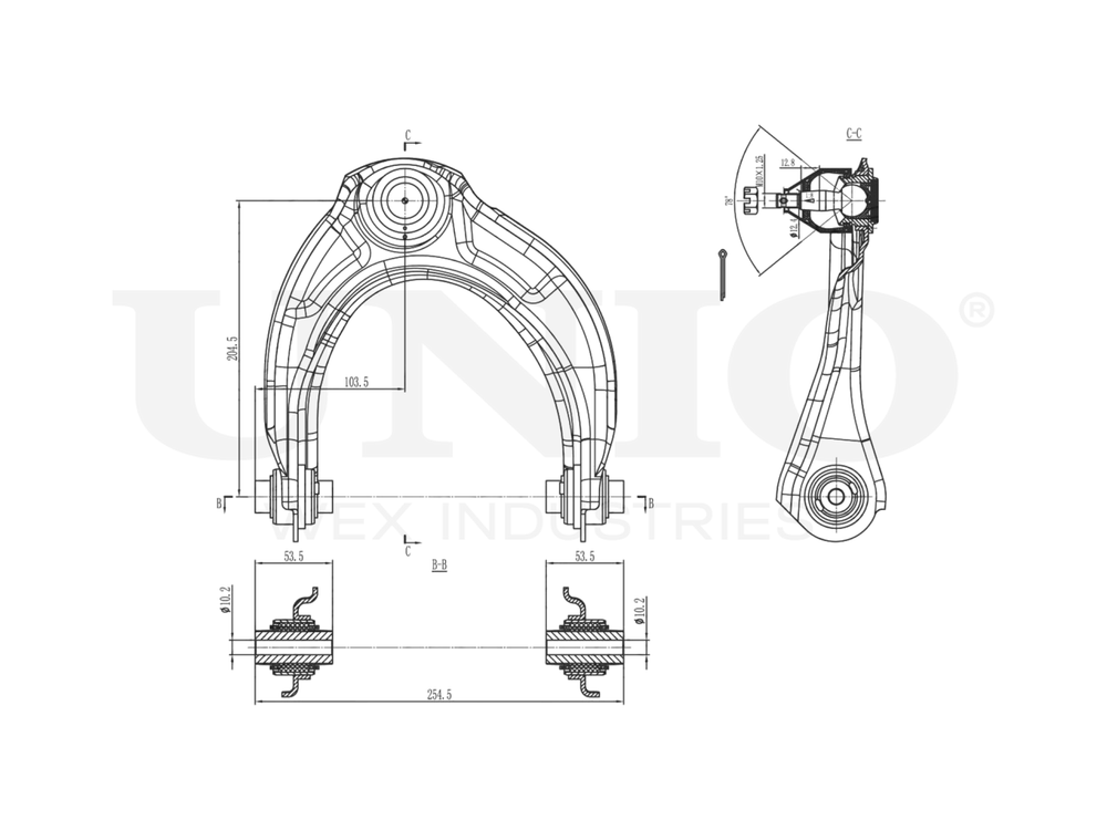 Рычаг подвески поперечный передний верхний левый UNIO SSP-40094