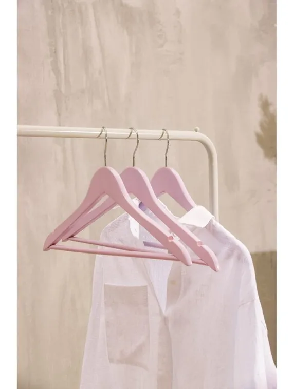 Вешалка деревянная для одежды SAVANNA «Тэри», 44,5×23×1,2 см, цвет сиреневый