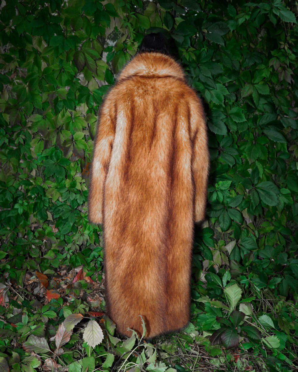 Длинная шуба из экомеха