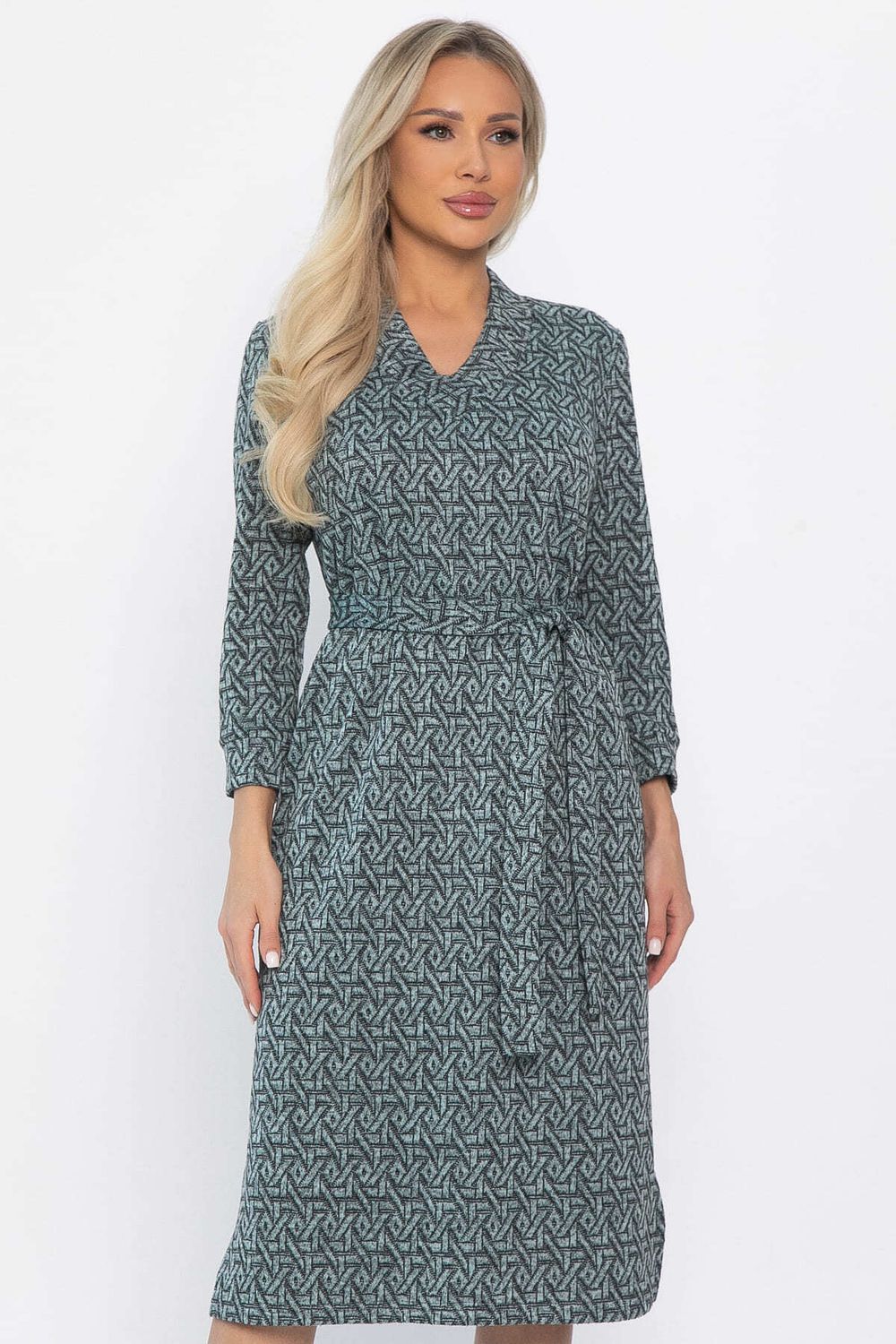 Платье с поясом Лаконичный стиль (мятное) П14518-19М LT Collection