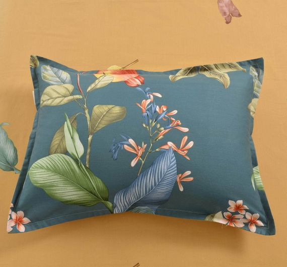 Элиан (синий) КПБ сатин Евро 4н