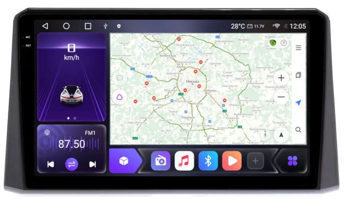 Магнитола для Toyota Corolla E210 2019-2024+, Corolla Cross - Kuberg OL-1697 QLed+2K, Android 12, Быстрая, CarPlay, 4G SIM-слот