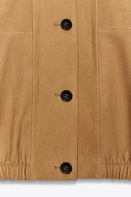 ZARA КОЖАНАЯ КУРТКА-БОМБЕР ZW COLLECTION LIMITED EDITION, МЯГКИЙ КАШТАНОВЫЙ