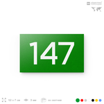 Номер на дверь 147, табличка на дверь для офиса, квартиры, кабинета, аудитории, склада, зеленая 120х70 мм, Айдентика Технолоджи