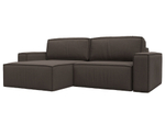 Диван угловой Прага классик левый угол, Амур 05 коричневый, Рогожка, 124834L