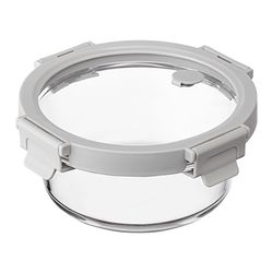 Контейнер для запекания и хранения круглый Click Glass, 650 мл, светло-серый