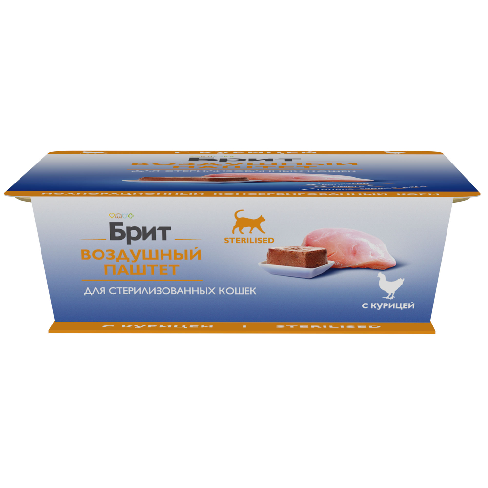 Brit Premium Воздушный паштет с курицей для взрослых стерилизованных кошек 100 г