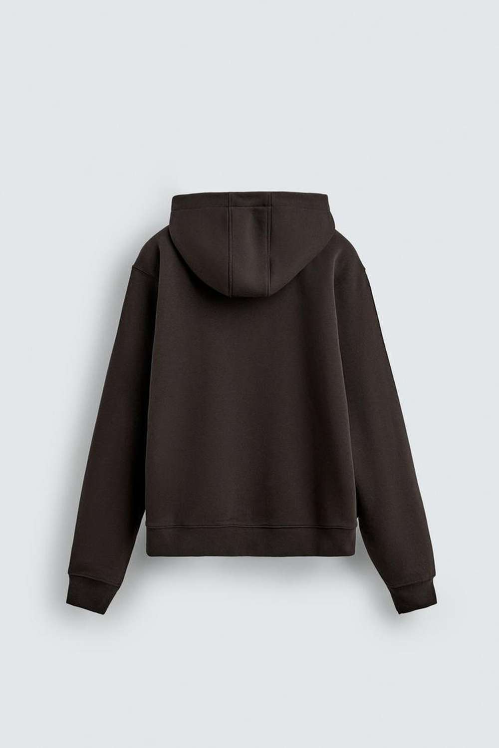 ZARA ТОЛСТОВКА С КАПЮШОНОМ НА МОЛНИИ, ТЕМНО-КОРИЧНЕВЫЙ