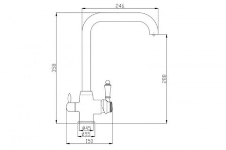 Смеситель Steel Hammer SH 725 SATIN для кухонной мойки