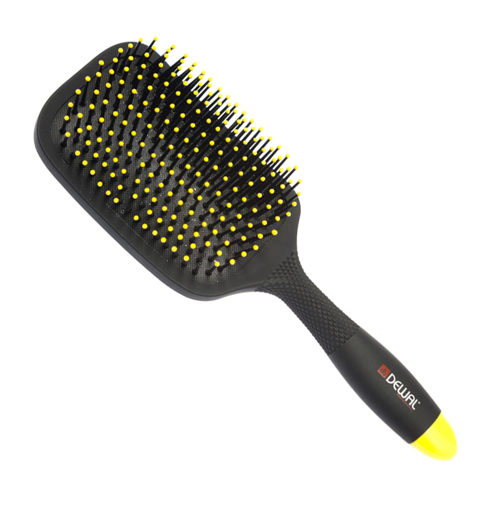 Щетка массажная DEWAL "BANANA black" прямоугольная, пластиковый штифт , 13 рядов