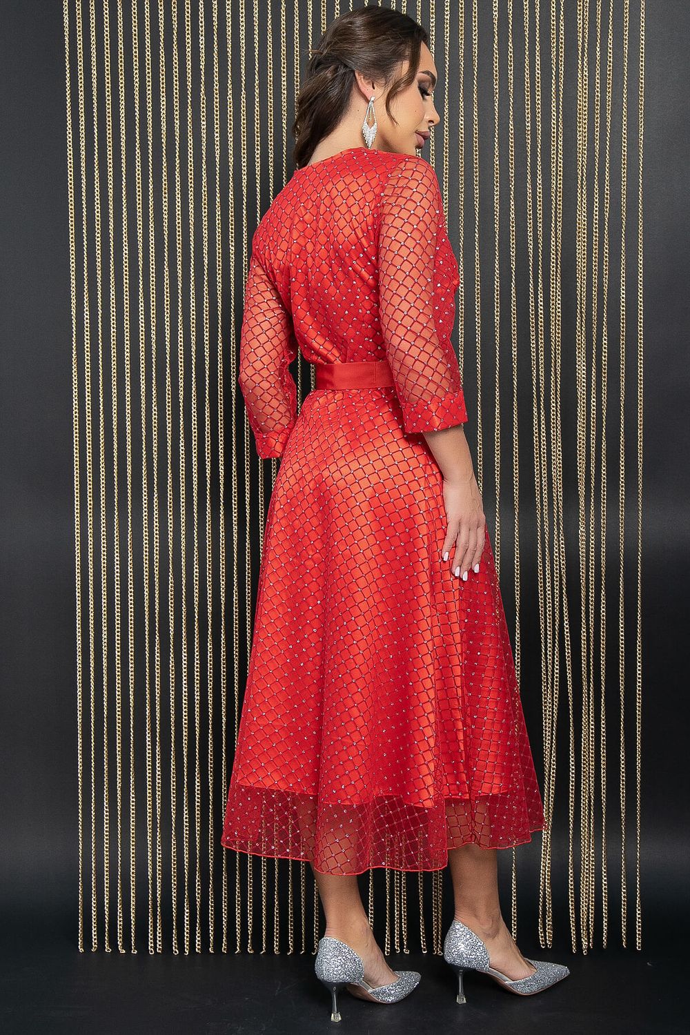 Платье праздничное Северное сияние (красное) П14398-5М LT Collection