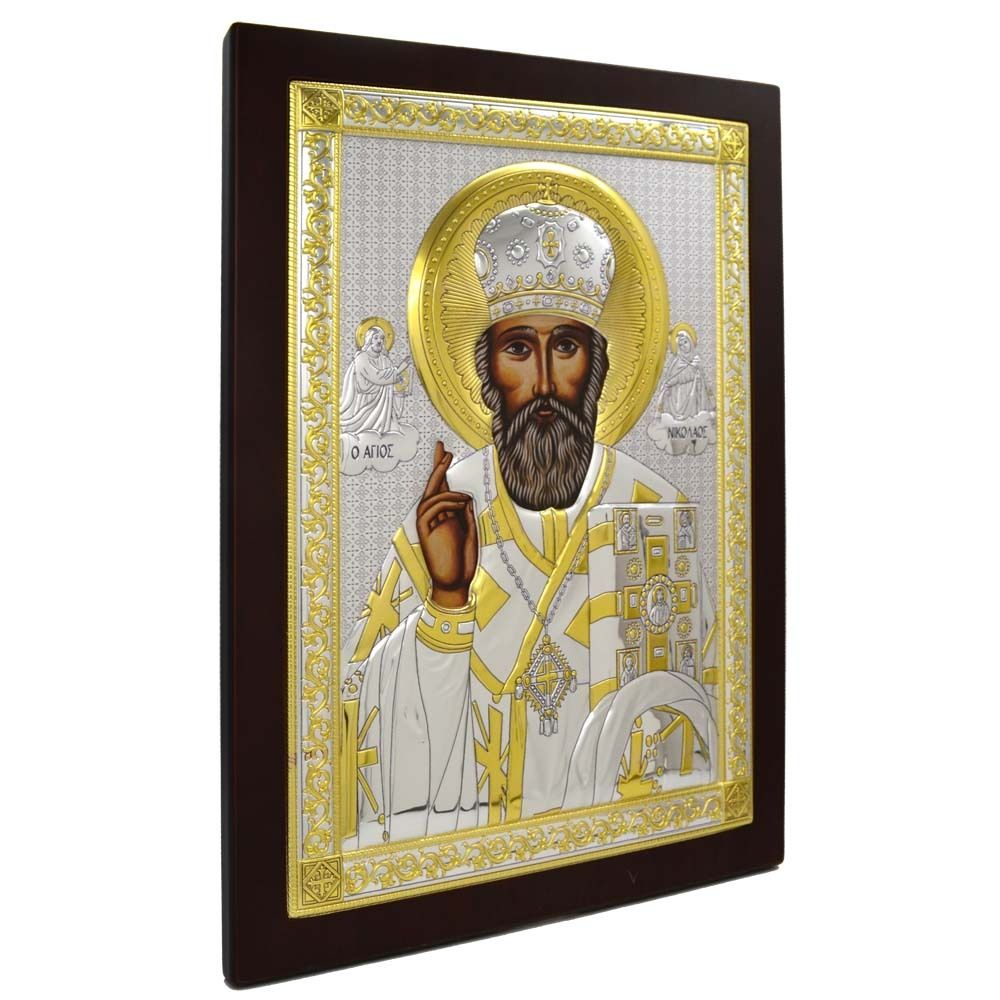 Николай Чудотворец. Икона в серебре.