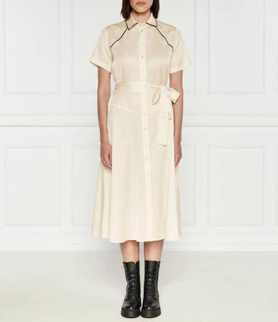 Сатиновое платье с ремешком Pinko - экрю(103745 A1XM)