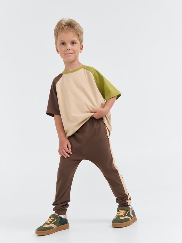 Брюки со спущенным шагом и лампасами 