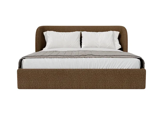 Кровать двуспальная Classic 180 см (коричневый, рогожка)