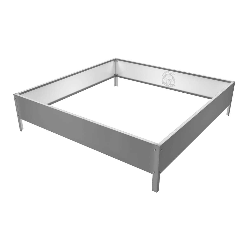 Клумба квадратная оцинкованная 1 ярус  RAL 7004 Сигнальный серый