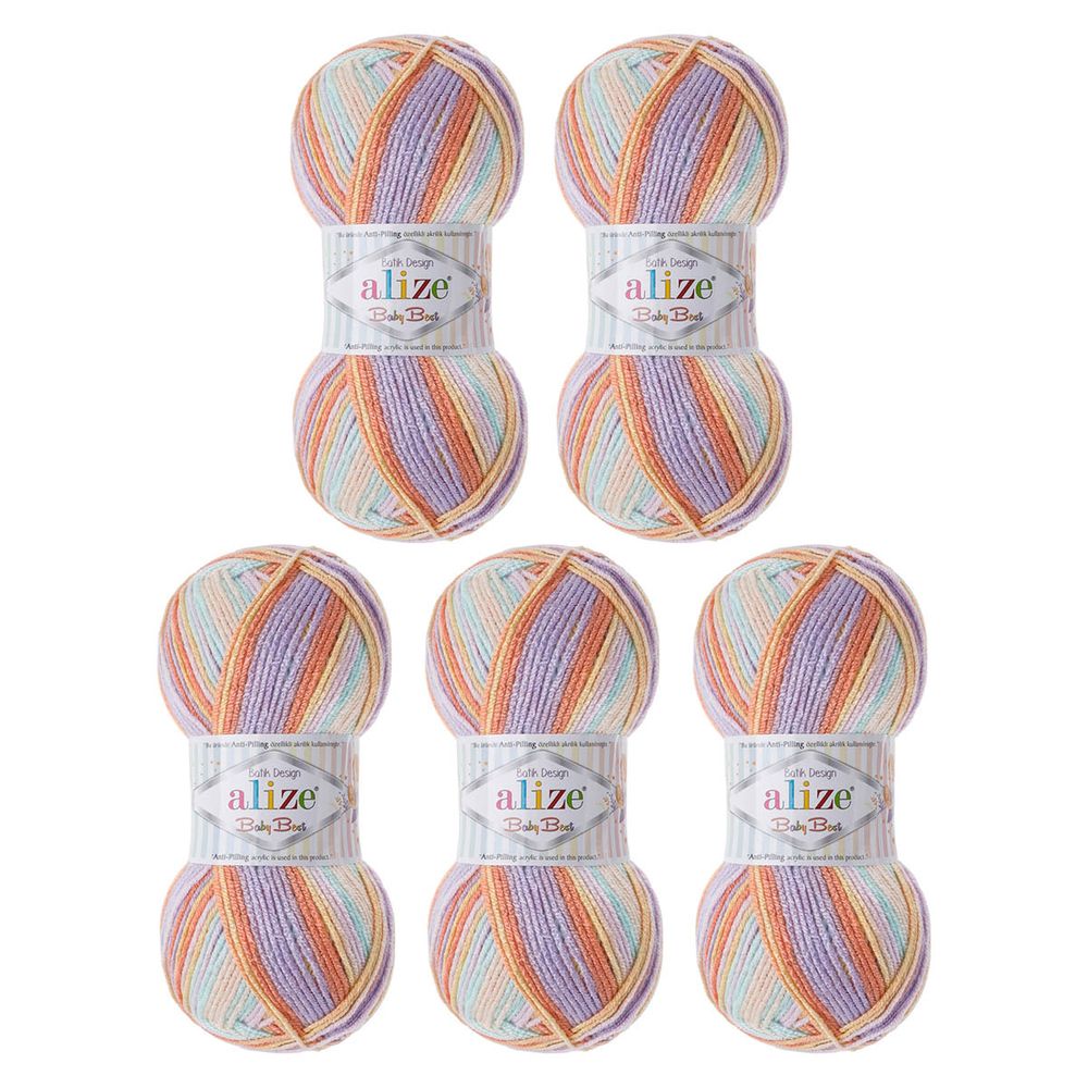 Пряжа Alize (Ализе) Baby Best Batik / уп.5 мот. по 100 г, 240м, 7931 секционный