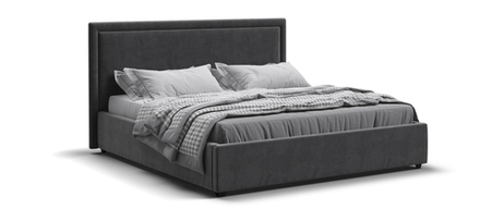 Фрея Кровать+ПМ 160 Велюр Монолит серый