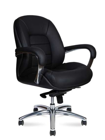 Кресло офисное Норден / Гранд LB блэк / Grand LB black  / черная экокожа