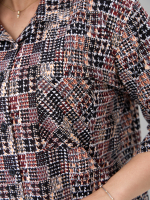 Рубашка Р-001/пьедепуль-черныйтерракот