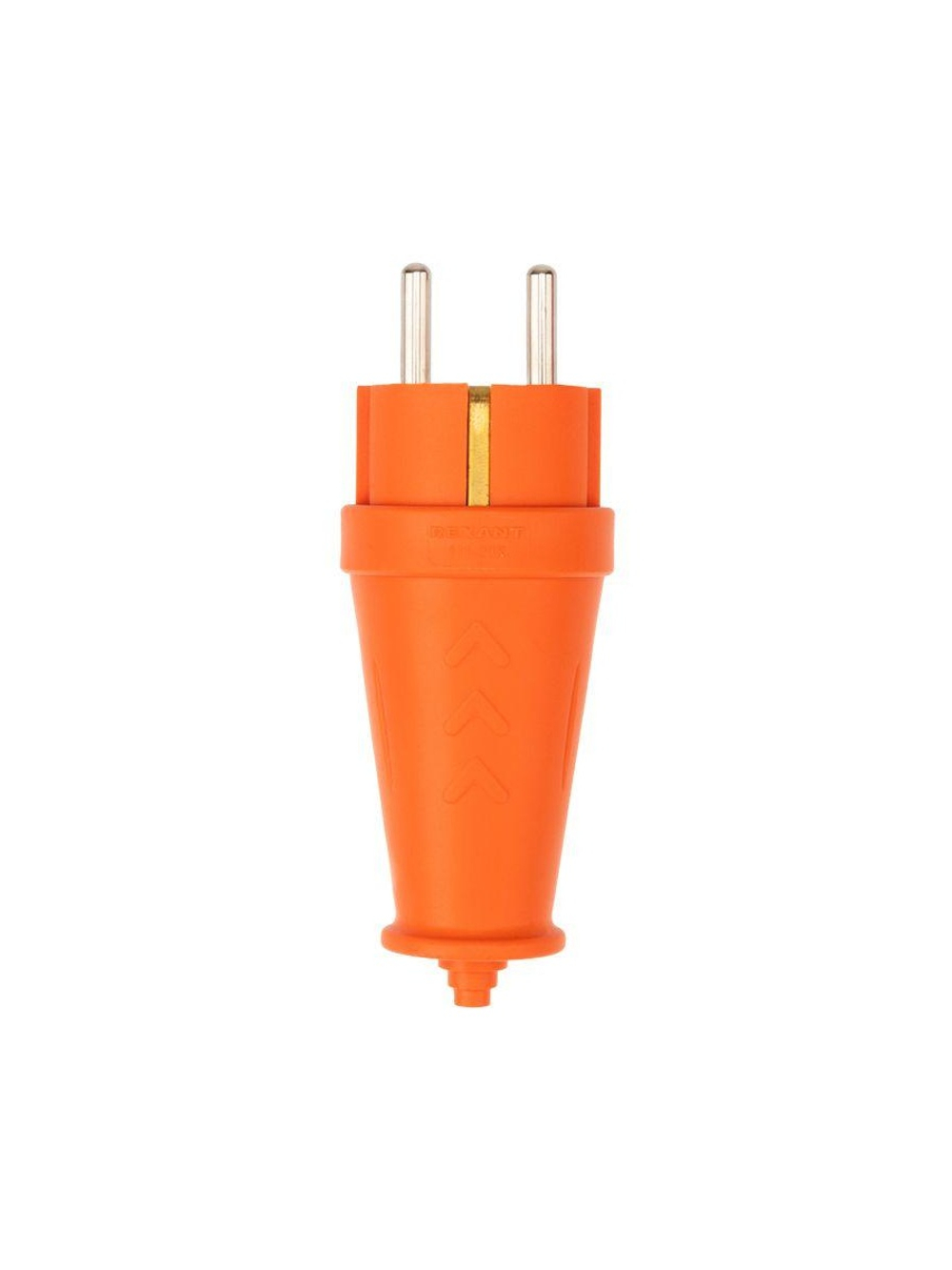 Вилка прямая влагозащ. 16А IP44 с заземл. COMPACT каучук оранж. Rexant 111-202