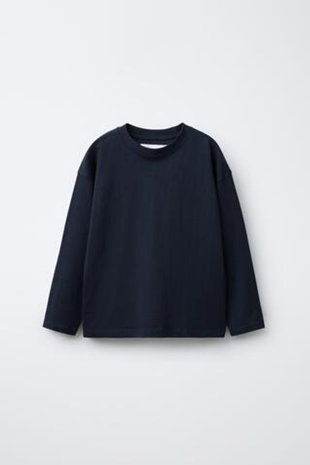 ZARA БАЗОВАЯ ФУТБОЛКА, МОРСКОЙ СИНИЙ