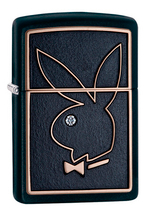 Зажигалка Zippo Playboy с покрытием Black Matte, латунь/сталь, чёрная, матовая, 36x12x56 мм