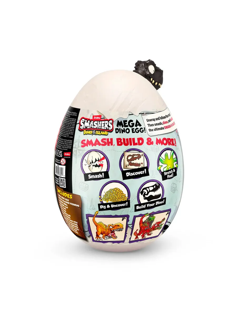 ZURU Smashers 7487 Остров динозавров — большое яйцо, сборка динозавра, сюрпризы