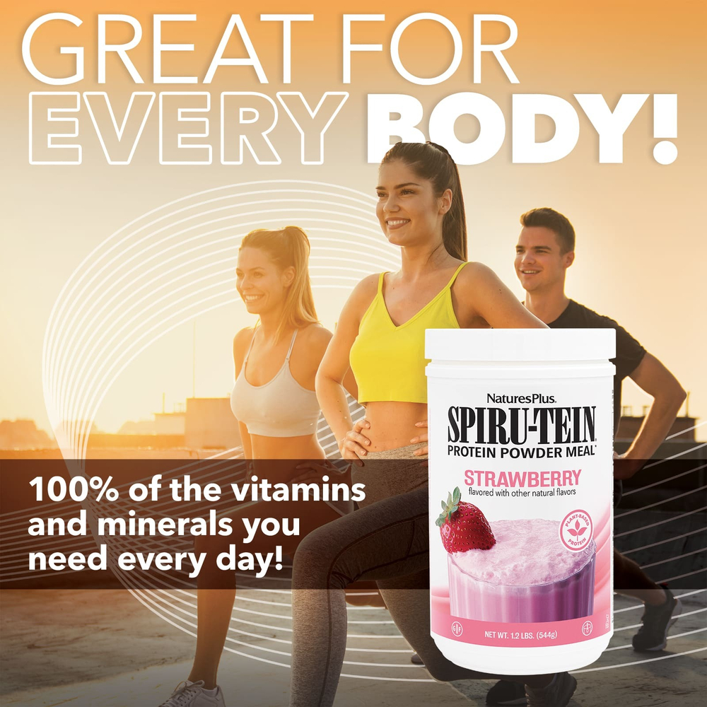 NaturesPlus, Spiru-Tein, протеиновый порошок, со вкусом клубники, 544 г (1,2 фунта)