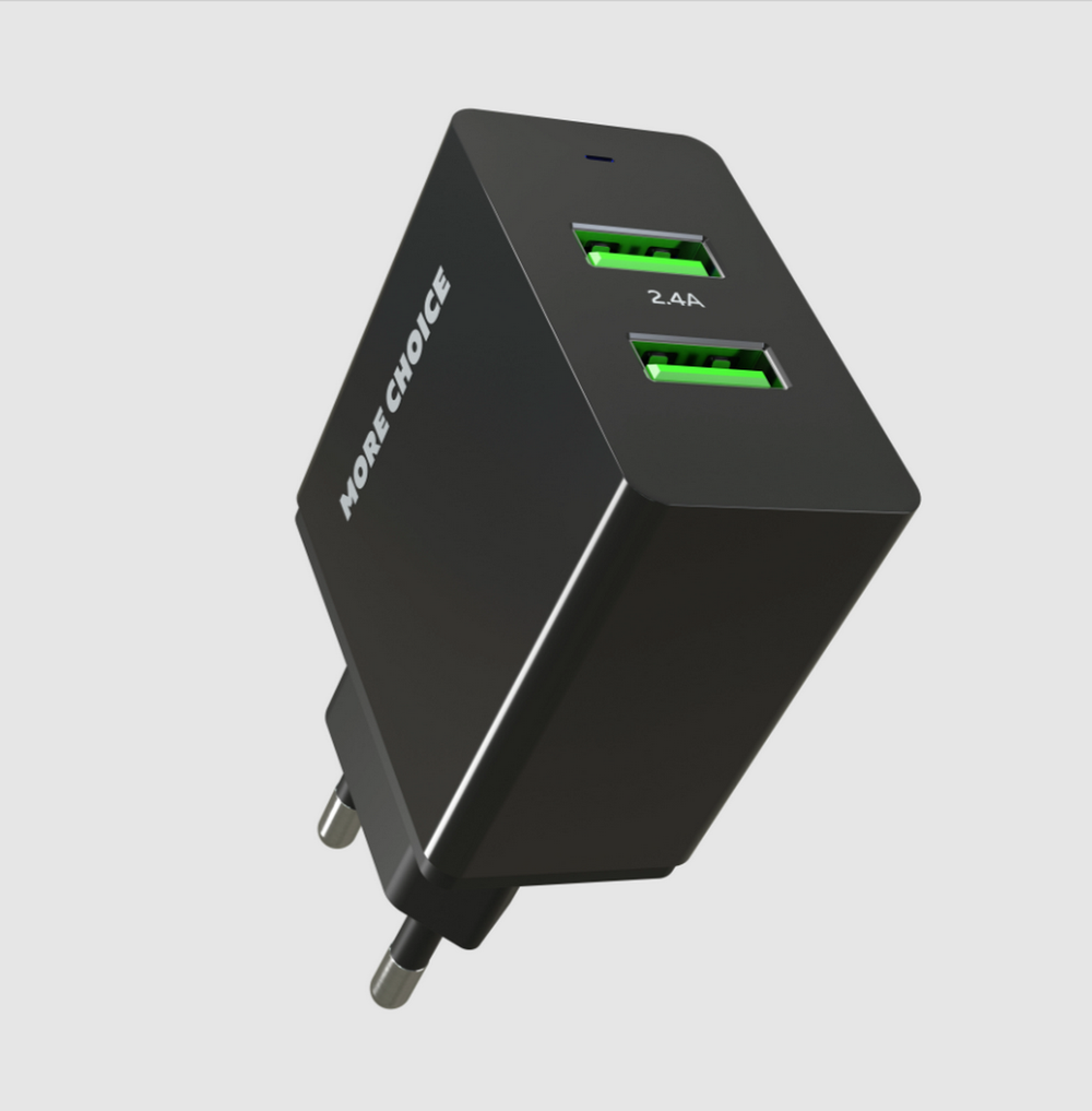 Зарядное устройство USB +кабель Type-C More Choice NC11A (2USB)