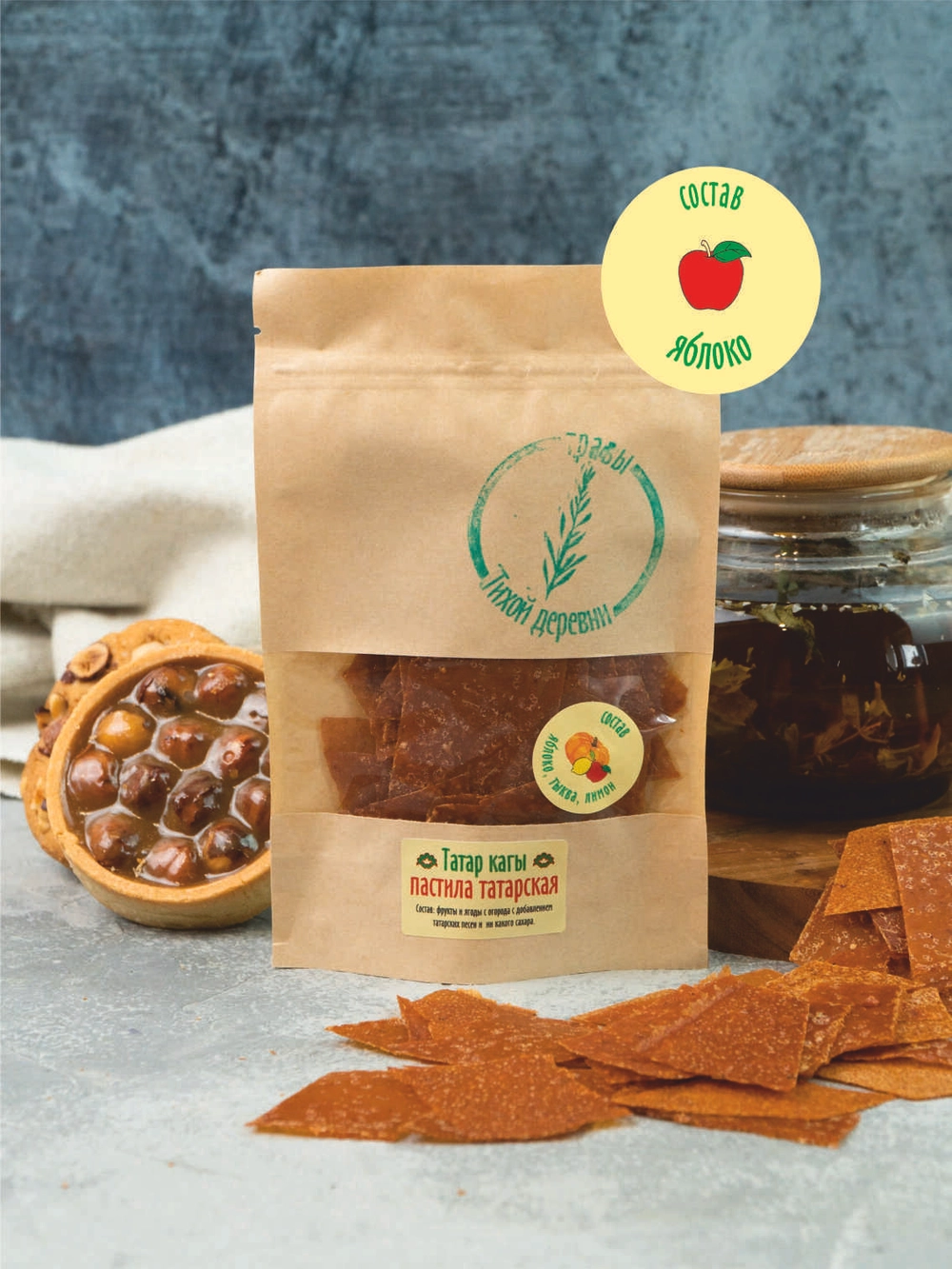 Пастила "Татарская", 70 гр, Яблоко, Травы тихой деревни