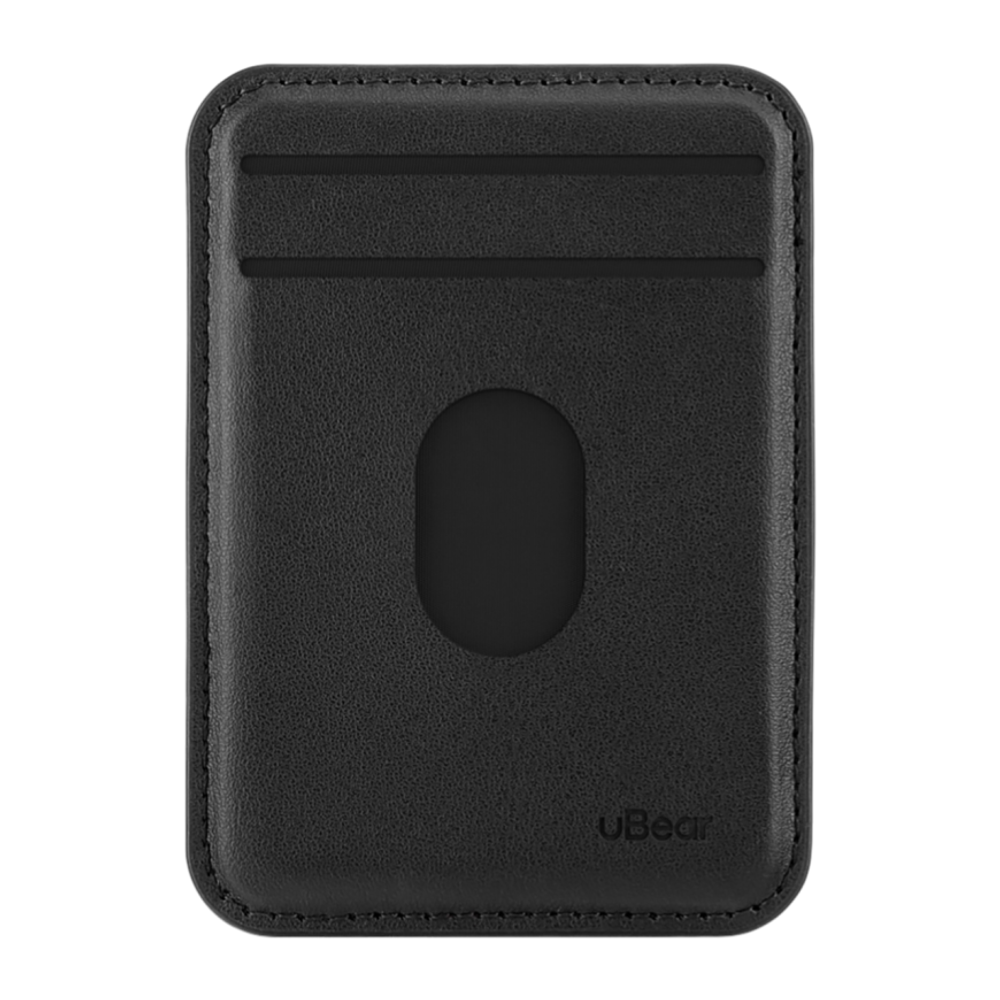 Кожаный чехол-бумажник MagSafe uBear Split Geo Гибридный картхолдер из полиуретановой кожи. Работает с приложением Apple «Локатор». Вмещает до четырёх карт