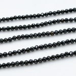 Фианит (кубический цирконий), цвет черный, размер 2 мм, цена за нить около 195 шт (38 см)