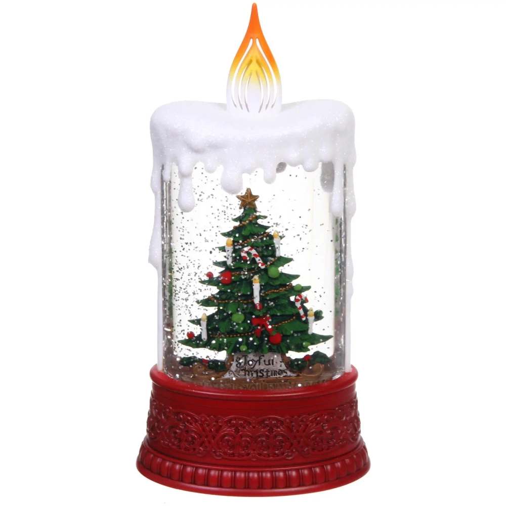 Сувенир с подсветкой «Волшебная красавица» 12*8*24,5 см (работает от 3*ААА и USB+музыка, подсветка, эффект снегопада)