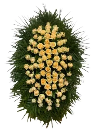 Траурный венок из живых цветов №19