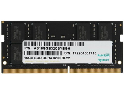 Оперативная память Apacer ES.16G21.GSH, DDR4 1х 16ГБ 3200 МГц, SODIMM, OEM