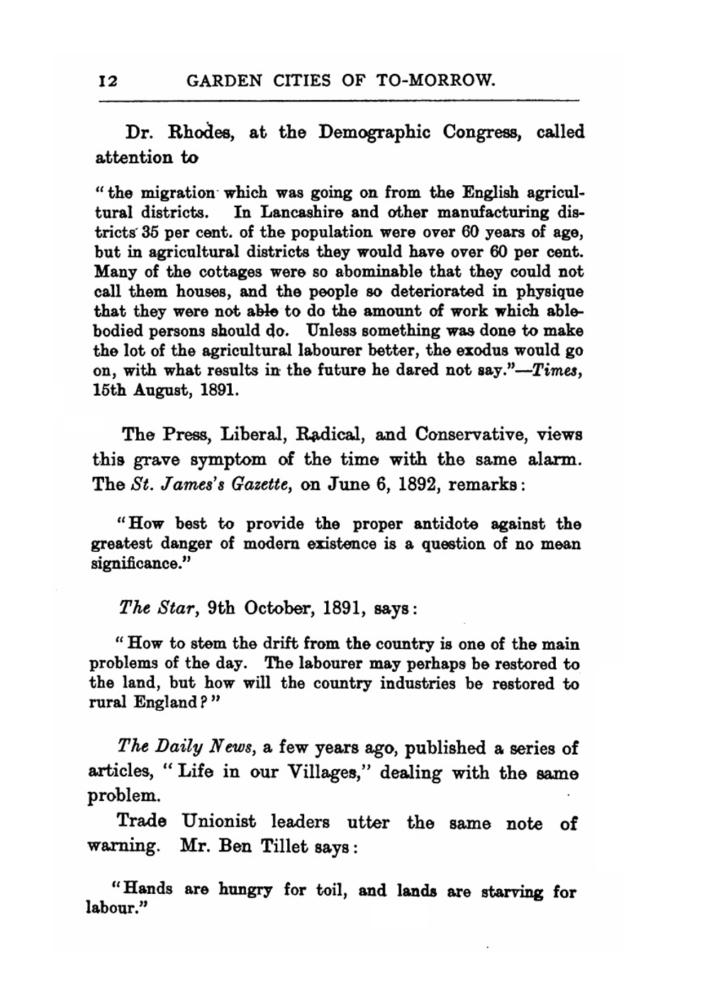 Garden Cities of To-morrow | H. Ebenezer