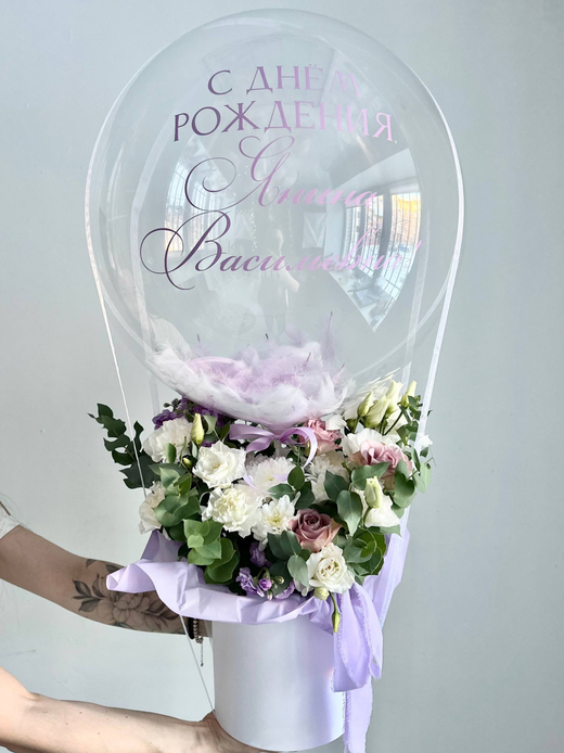 Шляпная коробка с цветами №4642