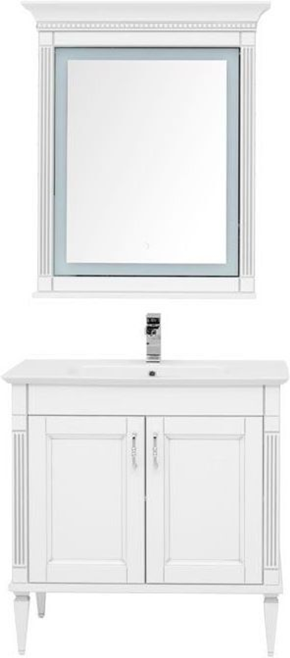 Комплект мебели для ванной Aquanet Селена 90 белый/серебро