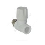 Клапан (вентиль) PP-R запорный белый Дн 20х1/2" Ру25 НР прямой для радиатора VALFEX 1014620012