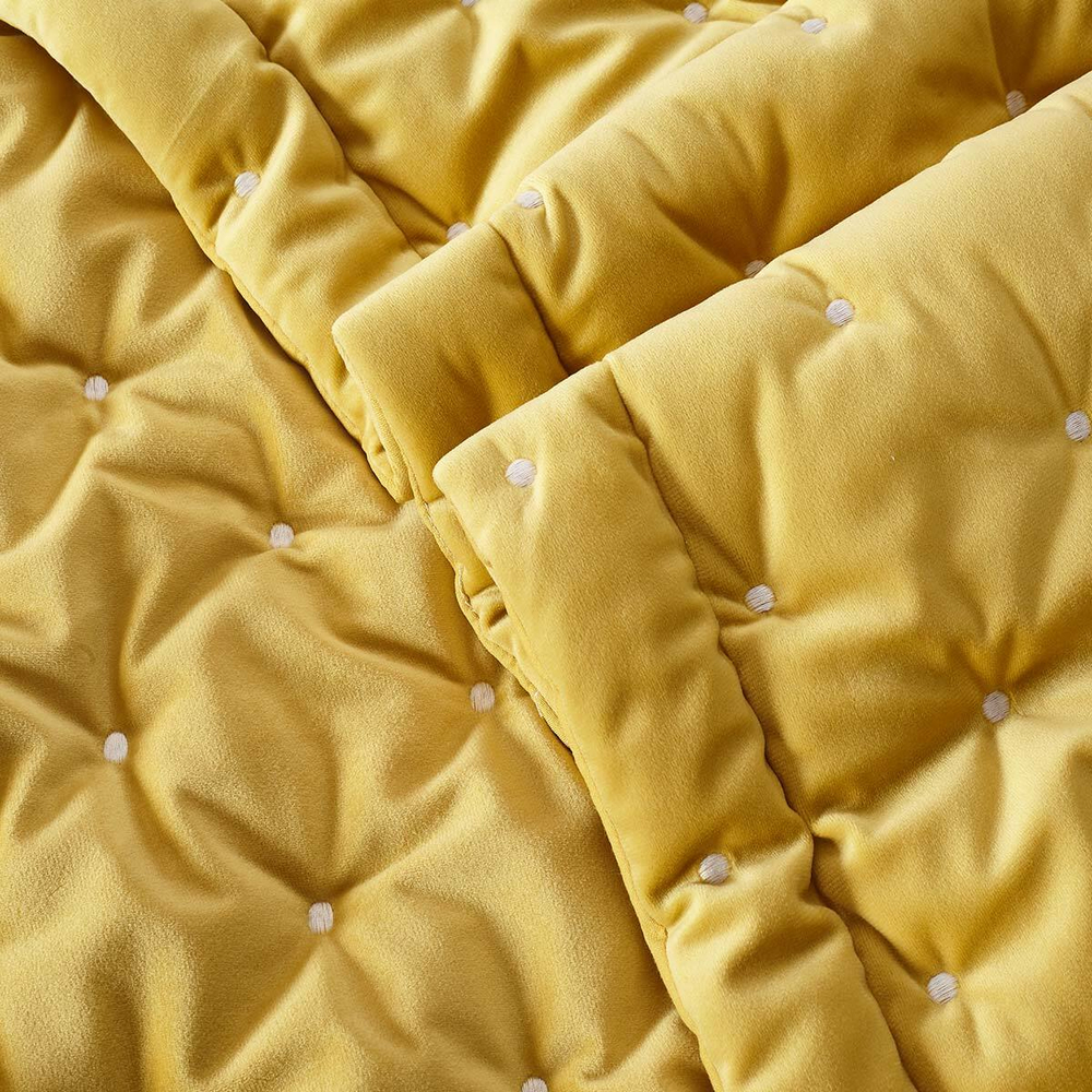 Покрывало 180х240 и наволочка 50х70 Arya home Ansel желтое