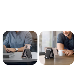 Магнитная подставка картхолдер черного цвета от Dux Ducis, серия Neva Series Magnetic Wallet Stand