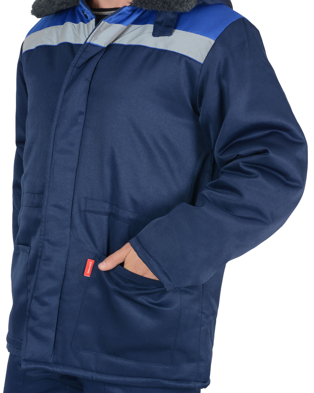 Костюм "Бригадир" куртка, полукомбинезон, синий с васильковым и СОП