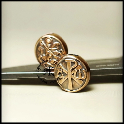 Темлячная бусина "Св. Георгий / Хризма" для ножей , бронза