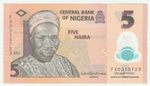 Nigeria, 5 Naira, 2021 – Polymer Banknote Honoring Nigeria's First Prime Minister (UNC)